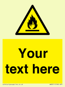 Custom flammable sign
